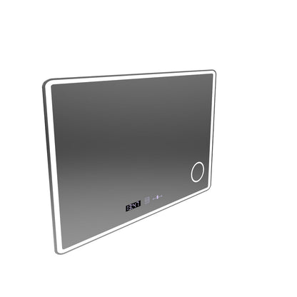 Правоъгълно LED огледало 120x80 Aura Riflesso Puro MotionGlow Marcello, система против запотяване, термометър и часовник, димиране