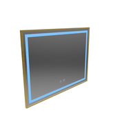 LED Touch Kariri огледало, 80x60 см, функция против запотяване, рамка от розово злато