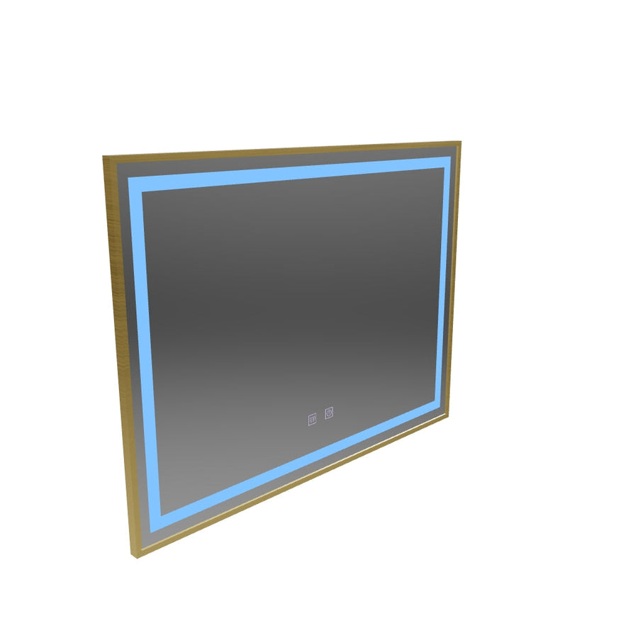 LED Touch Kariri огледало, 80x60 см, функция против запотяване, рамка от розово злато