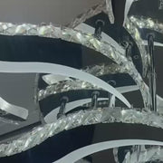LED полилей с дистанционно управление и кристал Alejandro 160W, 9 цветя, Студена/Топла/Неутрална светлина, Димируем, Блестящ Хром