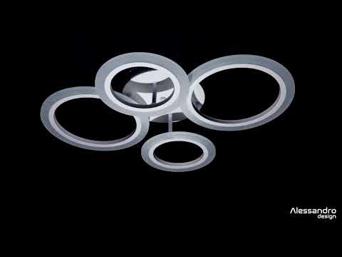 LED полилей с дистанционно BETTY 43W, 4 кръга, Студена/Топла/Неутрална светлина, Димируем, Бял