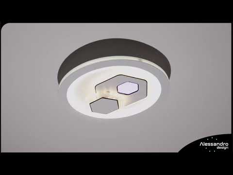 LED полилей KATHLEEN RGB 16W, Топла/Неутрална светлина, Бяло