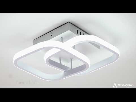 VERTEX Matrix LED полилей, припокриващи се диаманти, метални рамки, 24W, 2 диаманта, студена/топла/неутрална светлина 3000K/4000K/6000K, бял