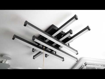 LED полилей с дистанционно управление LINEX, 81W, 6 елемента, линеен, студена/топла/неутрална светлина, димируем, черен