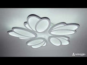 LED полилей с дистанционно управление TULIP 81W, 5 венчелистчета, Студена/Топла/Неутрална светлина, Димируем, Бял