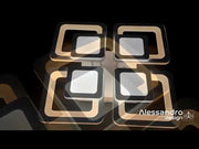 LED полилей с дистанционно SUSAN 96W, 4 квадрата, Студена/Топла/Неутрална светлина, Димируем, Бял