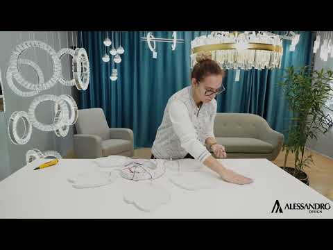 LED полилей с дистанционно управление TULIP 81W, 5 венчелистчета, Студена/Топла/Неутрална светлина, Димируем, Бял