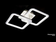LED полилей с дистанционно ZOE 41W, 2 квадрата, Студена/Топла/Неутрална светлина, Димируем, Бял