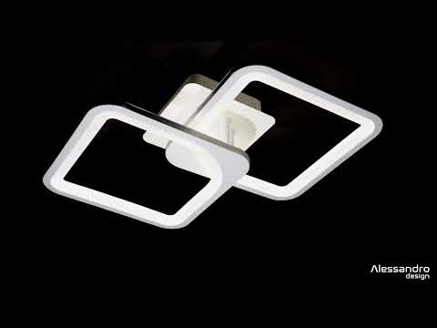 LED полилей с дистанционно ZOE 41W, 2 квадрата, Студена/Топла/Неутрална светлина, Димируем, Бял