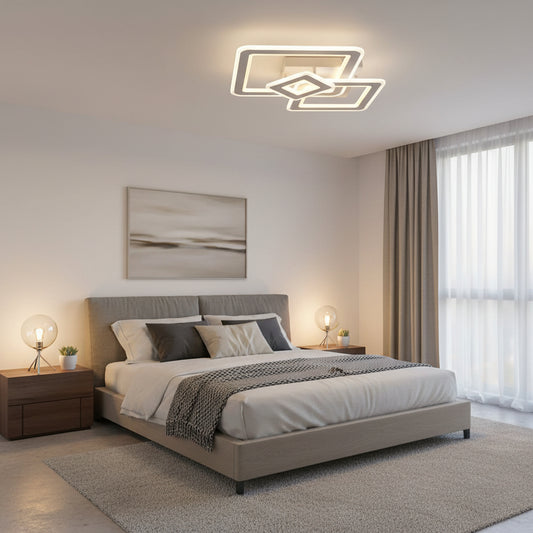 Lustra LED Horetensia cu Telecomanda, 116W, Dimabil, Lumina Calda/ Neutra/ Rece, Alb Lustre LED cu Telecomanda Default Title Alessandro Design