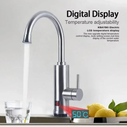 Моментален електрически кран за топла вода, LCD дисплей, Chrome, LZ701SS Санитарни кранове Заглавие по подразбиране Alessandro Design