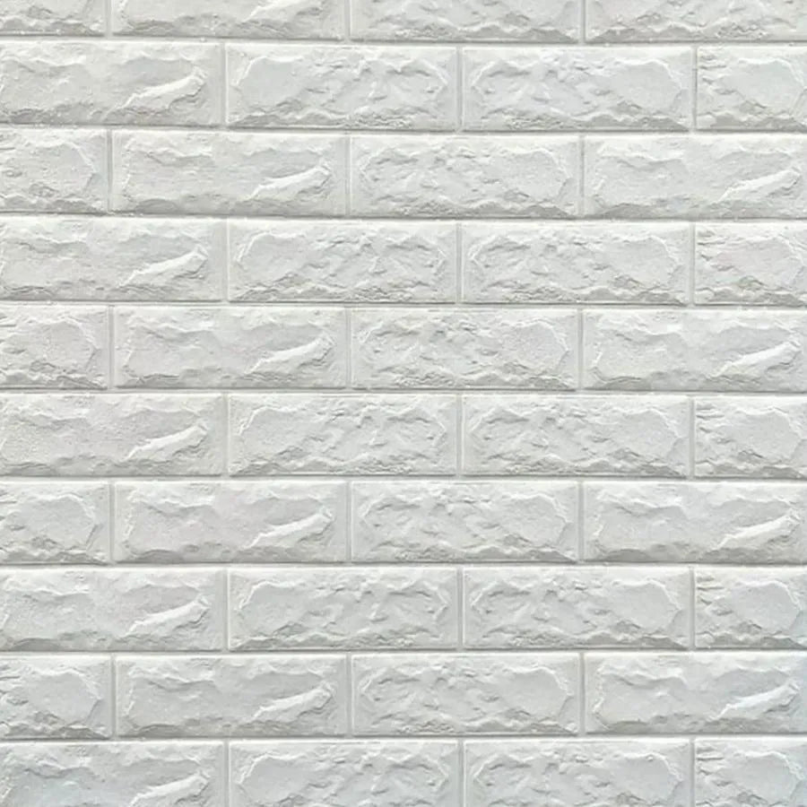 Комплект от 10x самозалепващи се 3D тапети Бели тухли от мека пяна, 70cm x 77cm x 2 mm 3D тапет Заглавие по подразбиране Alessandro Design