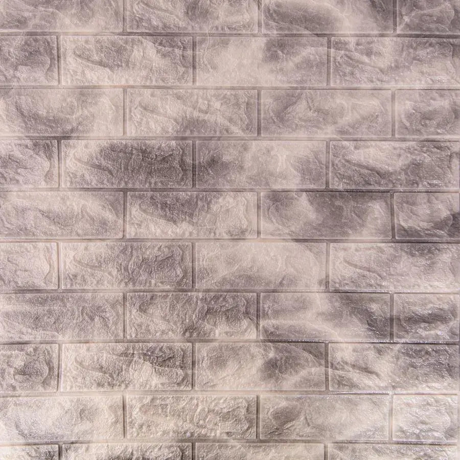 Комплект от 10x самозалепващи се 3D тапети Сиви тухли от мека пяна, 77cm x 70cm x 6mm 3D тапет Заглавие по подразбиране Alessandro Design