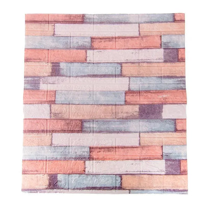 Комплект от 10x самозалепващи се 3D тапети Многоцветни тухли от мека пяна, 77cm x 70cm x 6mm 3D тапет Заглавие по подразбиране Alessandro Design