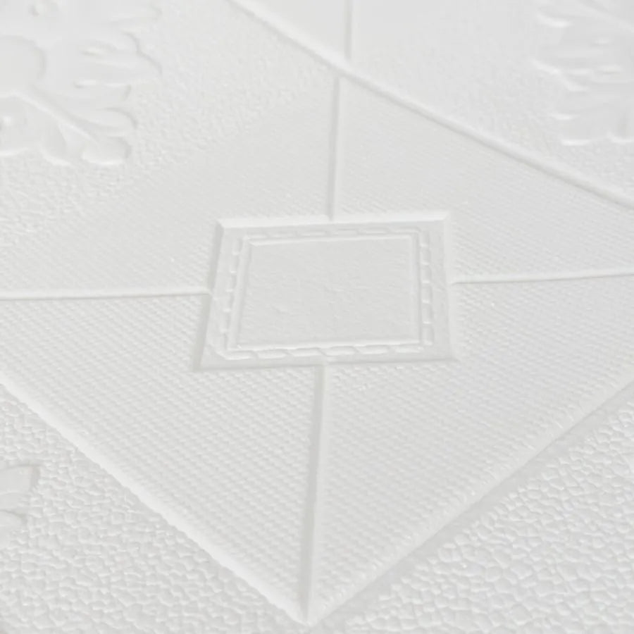 Комплект от 10x самозалепващи се 3D тапети от мека пяна, 70cmx70cmx2mm, бели 3D тапети Заглавие по подразбиране Alessandro Design