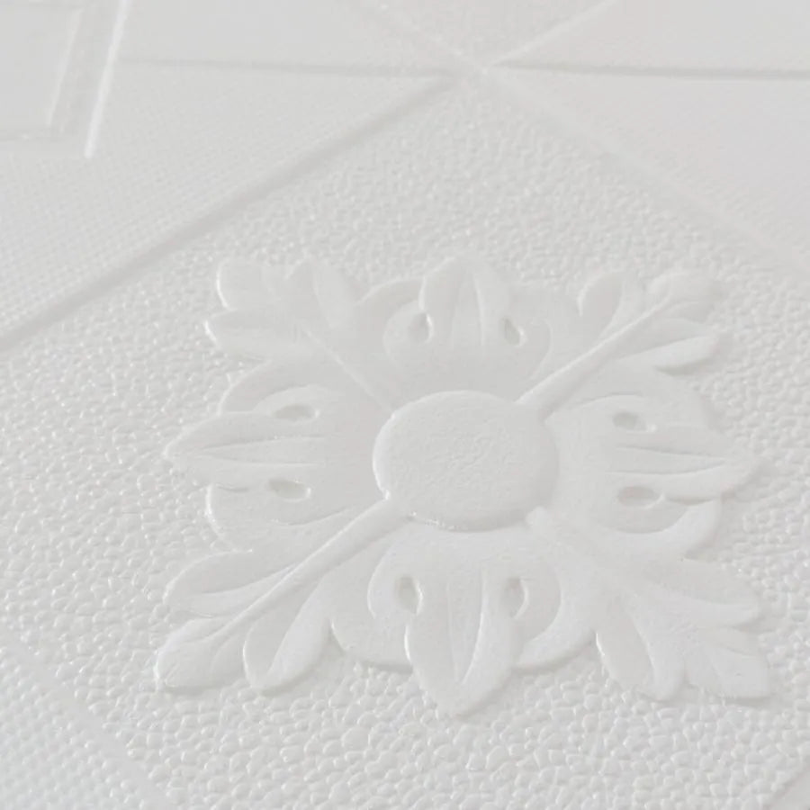 Комплект от 10x самозалепващи се 3D тапети от мека пяна, 70cmx70cmx2mm, бели 3D тапети Заглавие по подразбиране Alessandro Design