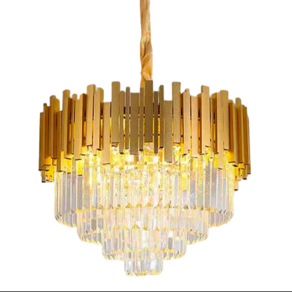 Кристален полилей BLOIS Eleganza, диаметър 50 см, 8x E14, блестящо злато, кристални полилеи с регулируема височина Заглавие по подразбиране Alessandro Design