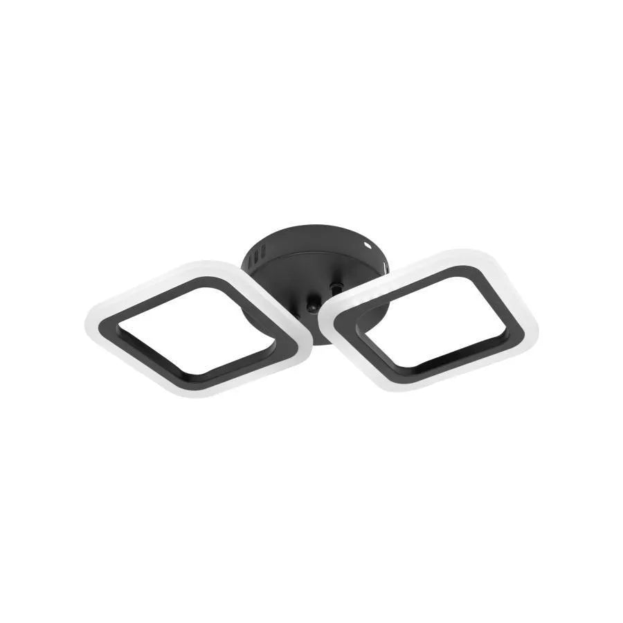 LED полилей PULSARIS 27W, 2 квадрата, студена/топла/неутрална светлина, черни LED полилеи Заглавие по подразбиране Alessandro Design