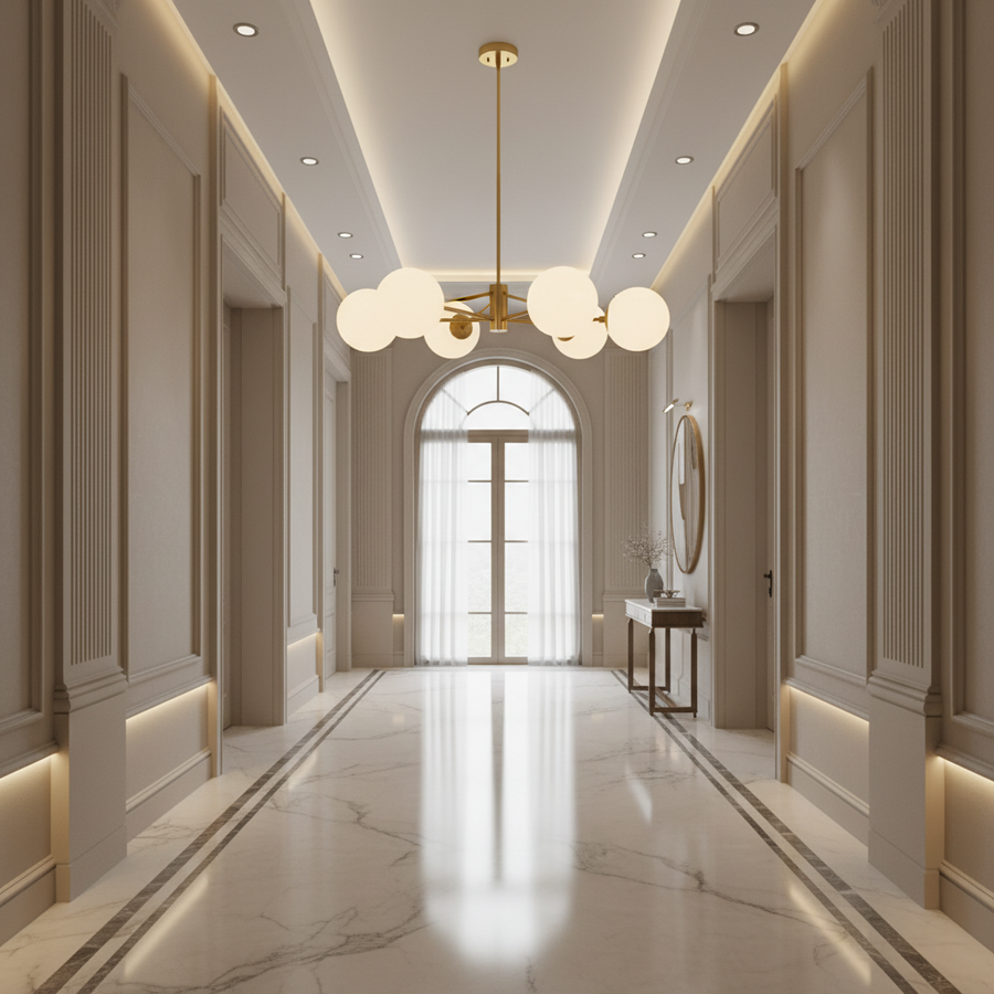 Окачен полилей LOFT, 6x E27, злато