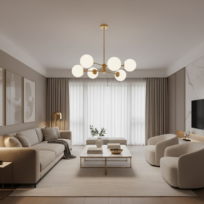 Окачен полилей LOFT, 6x E27, злато