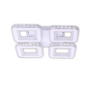 LED полилей с дистанционно управление и кристал LEILA RGB 69W, 4 квадрата, студена/топла/неутрална светлина, димируем, бял LED полилей с дистанционно управление Заглавие по подразбиране Alessandro Design