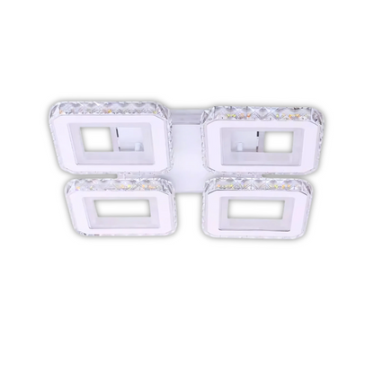 LED полилей с дистанционно управление и кристал LEILA RGB 69W, 4 квадрата, студена/топла/неутрална светлина, димируем, бял LED полилей с дистанционно управление Заглавие по подразбиране Alessandro Design