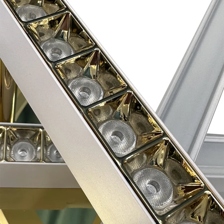 LED полилей с дистанционно управление MAKOTO 144W, 6 елемента, линейна, студена/топла/неутрална светлина, димируем, златисто бял LED полилей с дистанционно управление Заглавие по подразбиране Alessandro Design